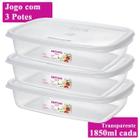 Kit 3 Pote Congelar Comida 1850ml BPA Free