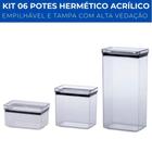 Kit 3 Pote Hermético Retangular Lumini 580ml /1300ml /2600ml - Paramount