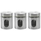 Kit 3 Pote Inox Visor Vítreo Hermético 630ml - Mimo Style