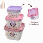 Kit 3 Potes Bebe Infantil Conect Papinha Lanche Minnie Baby