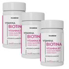 Kit 3 Potes Biotina Suplemento Alimentar Rico Acido Fólico Vitamina Saúde Cabelos e Unhas Natunéctar Original 180 Capsulas