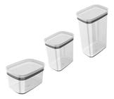 Kit 3 Potes Herméticos Block Retangulares Porta Mantimentos
