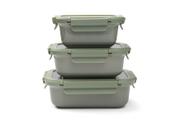 Kit 3 Potes Herméticos Cerâmica Resistente Forno/Freezer Cor Menta