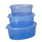 kit 3 Potes Herméticos PMG Oval BPA free pode ir Geladeira lava louças Micro-ondas PMG: Ideal para Presente chá de Cozinha / Panela Bar