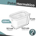 Kit 3 Potes Herméticos Slim de Acrílico 630ml Para Frutas Geladeira