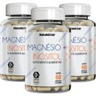 Kit 3 Potes Magnésio Quelato + Inositol Suplemento Natural 180 Cápsulas Concentrado Vitamina Mineral 100% Puro Encapsulados Premium