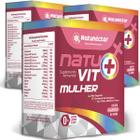 Kit 3 Potes Natuvit Vitaminas e Mineirais para Mulheres Suplemento Alimentar Natural e Puro Natunectar 180 Capsulas