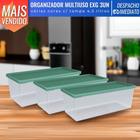 Kit 3 Potes Organizadores Geladeira Cozinha Multiuso 4,5L Translúcido C/ Tampa - Uz Utilidades