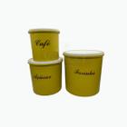 Kit 3 Potes para Mantimentos Café Farinha Açúcar