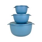 Kit 3 Potes Plastico Redondos Cozinha Marmita Alimentos Bowl Livre Bpa - Casa Bella