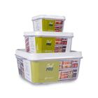 Kit 3 Potes Quadrados Chef Pro Paramount 45014003000 ml