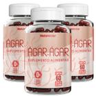 Kit 3 Potes Suplemento Ágar Ágar 180 Capsulas 640mg em pó Natural Sem Sabor fonte de Fibras - Natunectar