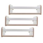 Kit 3 Prateleiras Estante Suspensa Parede Porta Livros Revistas Madeira MDF Branca 45cm