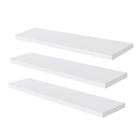 Kit 3 Prateleiras Mdf Branca 30Cmx15Cm Suporte Invisível - Controlv