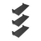 Kit 3 Prateleiras MDF Preto Multiuso com Suporte Bico Tucano 40x20