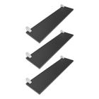 Kit 3 Prateleiras MDF Preto Multiuso com Suporte Bico Tucano 60x20