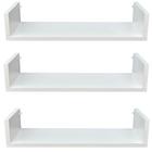 Kit 3 Prateleiras U Mdf 60x25 Branco Nicho Livros Revista - LOJA DO MDF