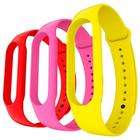 Kit 3 Pulseiras Amarelo/Vermelho/Rosa Silicone Sport Compatível Xiaomi Mi Band 3 4