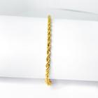 Kit 3 pulseiras cordão bracelete trançado clássica dourada