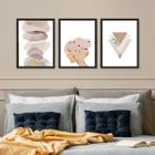 Kit 3 Quadros Clarinhos Suave Para Quarto 45x34cm - com vidro