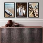 Kit 3 Quadros Coleção Praia - Pranchas Surf 45X34Cm - Vidro