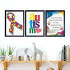 Kit 3 Quadros Decorativos Autismo 45X34Cm - Com Vidro