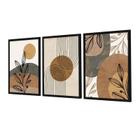 Kit 3 Quadros Decorativos Boho Formas Plantas Cozinha