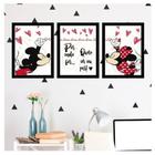 Kit 3 Quadros Decorativos Mickey e Minnie