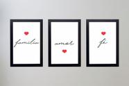 Kit 3 Quadros Decorativos Placa Frases Motivacionais Deus Fé