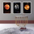 Kit 3 Quadros Decorativos Planetas 33x24cm - com vidro