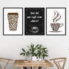 Kit 3 Quadros Decorativos Que Tal um Café Com Amor