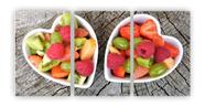 Kit 3 quadros decorativos salada de frutas lanches mdf a4