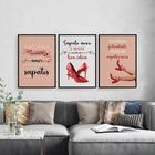 Kit 3 Quadros Frases Sapatos 24X18Cm