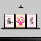 Kit 3 Quadros Marilyn Life Your Dreams 45x34cm