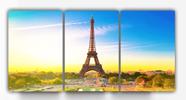 Kit 3 Quadros MDF Torrei Eiffel Paris Monumentos Históricos Decoração