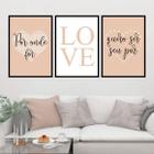 Kit 3 Quadros Por Onde For/ Love 33X24Cm