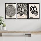 Kit 3 Quadros Posters Bauhaus - Preto E Branco 24X18Cm