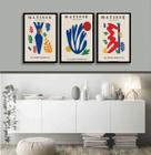 Kit 3 Quadros Posters Matisse Colorido 33x24cm