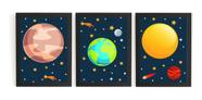 Kit 3 Quadros Quarto Infantil Tema Espaço Planetas