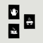 Kit 3 Quadros Time To Coffee 45x34cm - com vidro