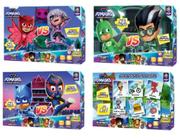 Kit 3 Quebra Cabeças Gigante 48 Peças PJ Mask e 1 Jogo Educativo PJ Mask