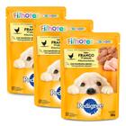 Kit 3 Ração para Cães Pedigree Filhotes Sachê Sabor Frango ao Molho 100g