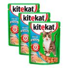 Kit 3 Ração Úmida para Gatos KiteKat Adulto Sabor Peixe ao Molho em Sachê 70g