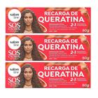 Kit 3 Recarga de Queratina S.O.S Cachos 80g - Salon Line