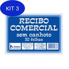 Kit 3 Recibo Comercial Tamoio Sem Canhoto 50 Folhas 15X10Cm