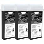 Kit 3 Refil Cera Depilatoria Corporal Profissional Depilação Roll On Depilflax Negra 100g