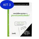 Kit 3 Refil Fichário A4 Nalí 80G Preta 30Fls Sem Pauta