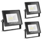 KIT 3 Refletor LED Start 30w IP66 Prova D' Água Luz Branca - Lumanti