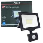 Kit 3 Refletor Sensor Presença 30W Branco Frio 6500K Fotocelula - Avant