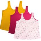 Kit 3 Regata de Pijama Plus Size 2 Lisa 1 Estampada